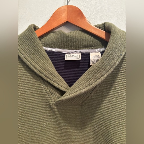 L.L. Bean Men's Forest Green Zip-Up Sweater quilted textured winter - Picture 9 of 13